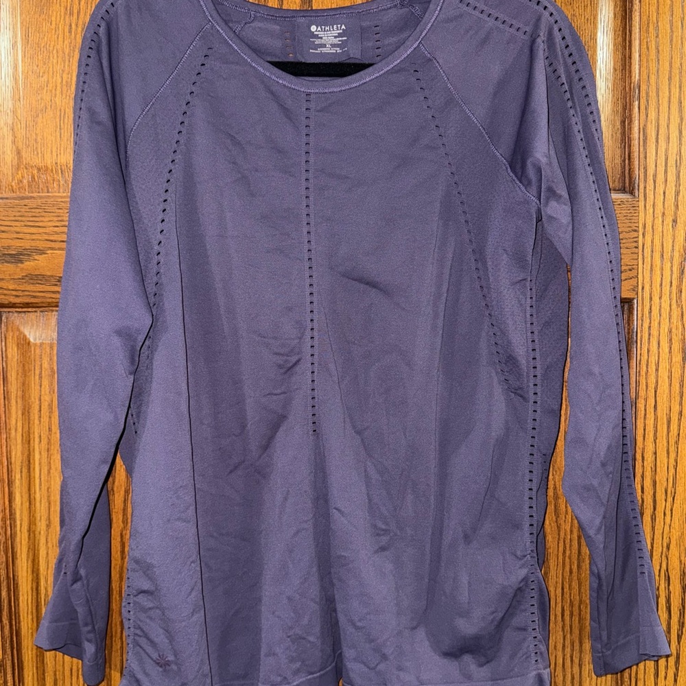 Athleta Women's Dark Purple Long Sleeve Blouse